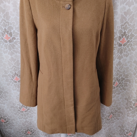Cole Haan tan peacoat size 10 - Picture 4 of 8